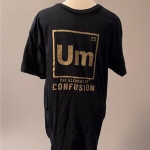 DOM Humor Elemental Black Tee with Gold Print